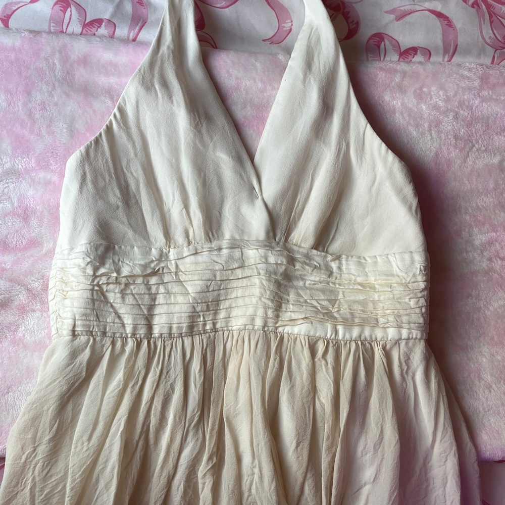 Elegant Cream Halter Dress